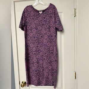 LuLaRoe Purple Floral Midi Dress